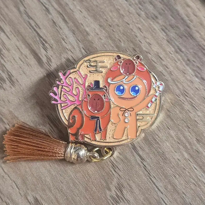 [BUNJANG] Cookie Run Lotte World Aquarium Collaboration Random Metal Badge (Yong Cookie, Sorbet Shark, Cannonball) / 쿠키런 (롯월 아쿠아리움 콜라보) 랜덤 금속 뱃지 (용쿠, 샤벳, 캔플)