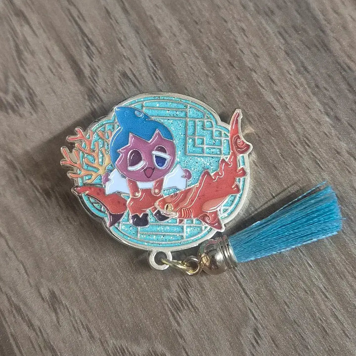 [BUNJANG] Cookie Run Lotte World Aquarium Collaboration Random Metal Badge (Yong Cookie, Sorbet Shark, Cannonball) / 쿠키런 (롯월 아쿠아리움 콜라보) 랜덤 금속 뱃지 (용감한 쿠키, 샤벳상어맛 쿠키)