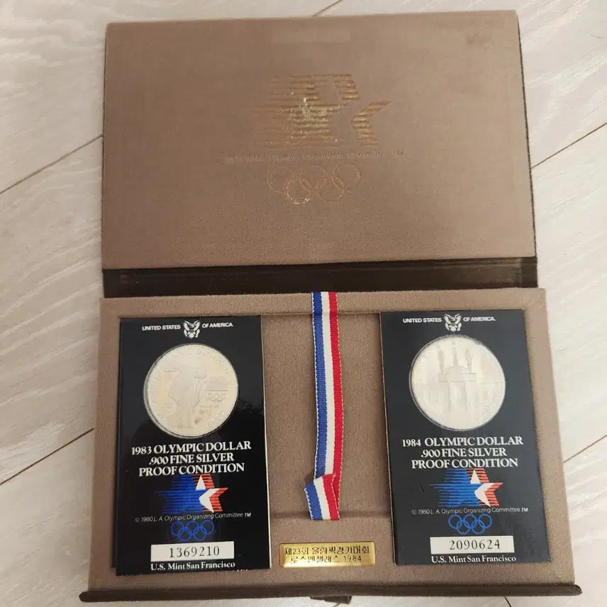 [BUNJANG] 1984 Los Angeles Olympics Commemorative Silver Coins Set / 1984 LA 올림픽 기념 은화 2종 세트