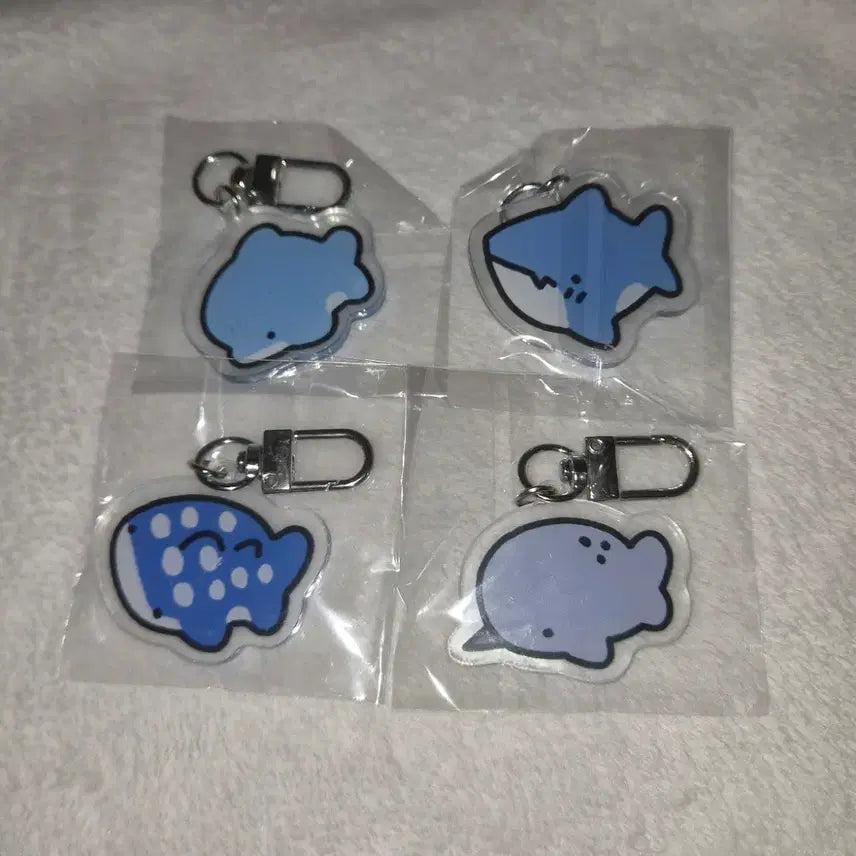 [BUNJANG] Mongmongsbjoo Sea Friends Double-Sided Acrylic Keyring Set (Sealed) / 미개봉, 일괄) 몽몽스베쮸 풍덩 바다친구들 양면 아크릴키링