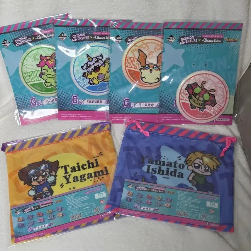 [BUNJANG] Digimon BUKUBU Kuji Large Badge Bundle Set / 디지몬 부쿠부 쿠지 대형뱃지 일괄