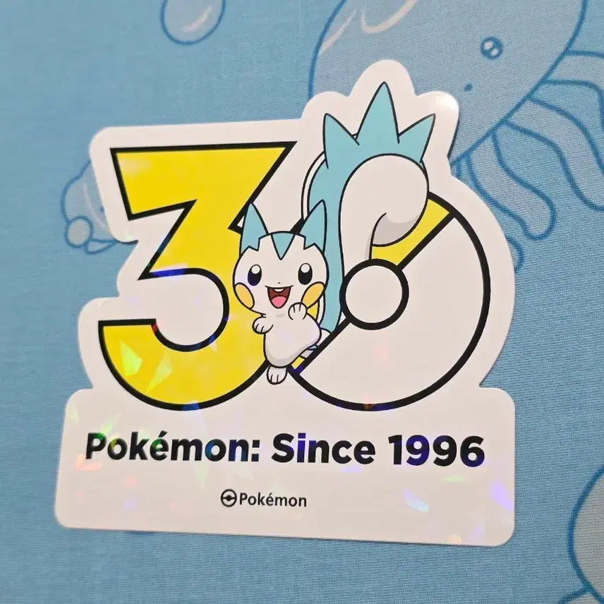[BUNJANG] Pokemon 30th Anniversary Logo Sticker Pachirisu / 포켓몬스터 30주년 기념 로고 스티커 파치리스