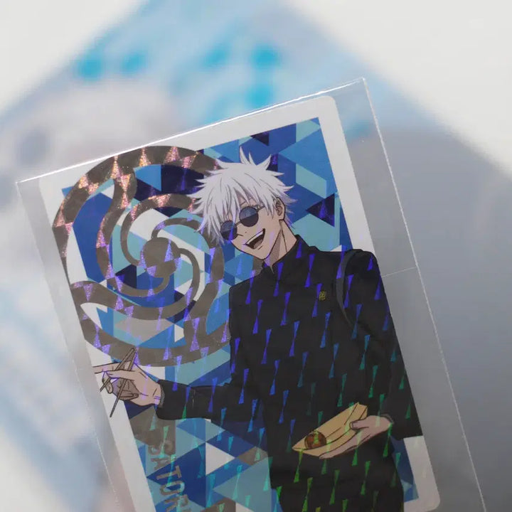 [BUNJANG] Jujutsu Kaisen Satoru Gojo Hoichi Gyokusetu Lawson Collaboration A5 Art Sheet &amp; Taito Random Hologram Rare Card / [미사용] 주술회전 고죠 사토루 회옥옥절 로손 콜라보+홀로그램 레어 카드