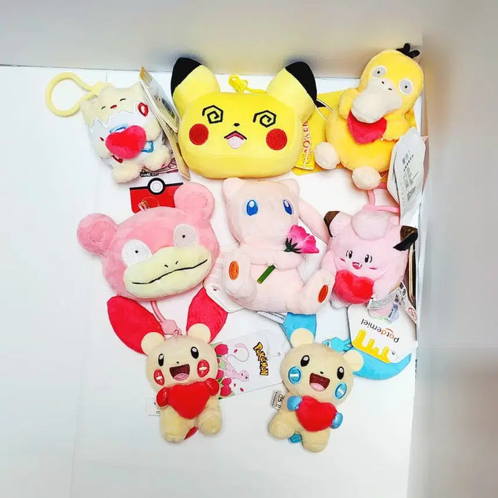 [BUNJANG] Pokemon Plush Keychain Bundle Set - 8 Types (Mew, Togepi, Pikachu, etc.) / 일괄)포켓몬스터 인형 키링 8종 세트_뮤 토게피 피카츄 플러시 마이농 야돈 고라파덕 픽시_마스코트 누이 굿즈