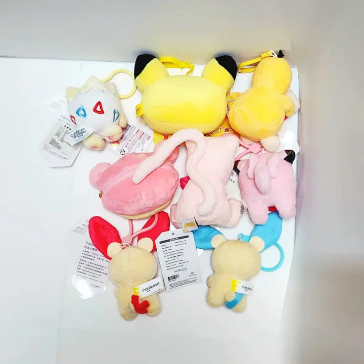 [BUNJANG] Pokemon Plush Keychain Bundle Set - 8 Types (Mew, Togepi, Pikachu, etc.) / 일괄)포켓몬스터 인형 키링 8종 세트_뮤 토게피 피카츄 플러시 마이농 야돈 고라파덕 픽시_마스코트 누이 굿즈