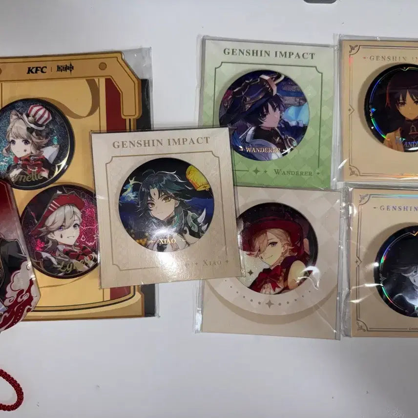 [BUNJANG] Genshin Impact Official Can Badge Bundle Set (Including KFC Collaboration) / 원신 공식 캔뱃지 일괄 판매 (KFC 콜라보 포함)