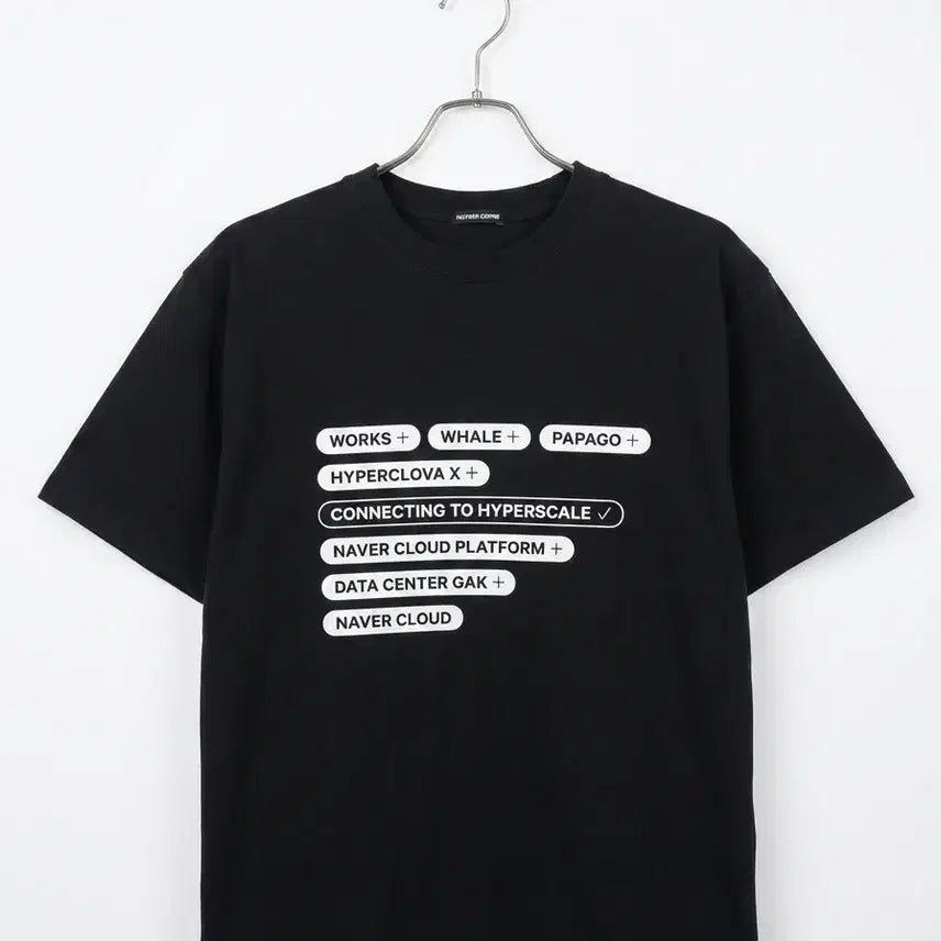 [BUNJANG] NAVER Cloud "CONNECTING TO HYPERSCALE" Graphic T-Shirt / [굿즈] 네이버클라우드 반팔 티셔츠 (100)
