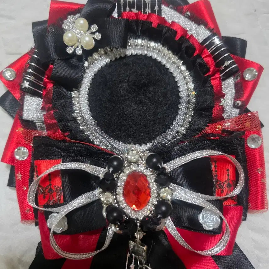 [BUNJANG] Rosette 57mm Bag Charm Red Black / 이타백 로제트 57mm 레드 블랙