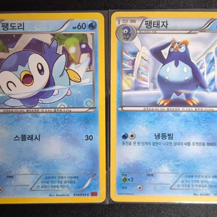 [BUNJANG] XY Series Pokémon Card Piplup Evolution Set / XY시리즈 포켓몬카드 팽도리 팽태자 진화세트