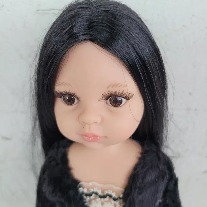 [BUNJANG] Paola Reina Doll Black Fur Coat Set / 파올라레이나 인형 블랙 퍼코트