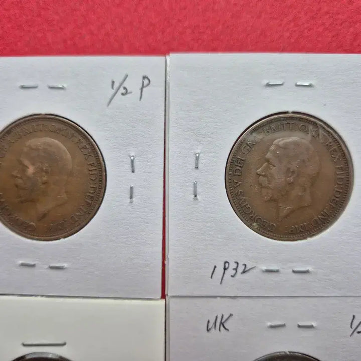 [BUNJANG] George V 1/2 Penny Coin Set (1928-1936) / 영국 조지 5세 1/2 페니 주화 4종
