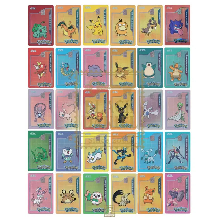 [BUNJANG] Ezeel Pokémon Transit Cards (Set of 5) / (5개)이즐 포켓몬 교통카드 따라큐 망나뇽 갸라도스 가디안 두드리짱