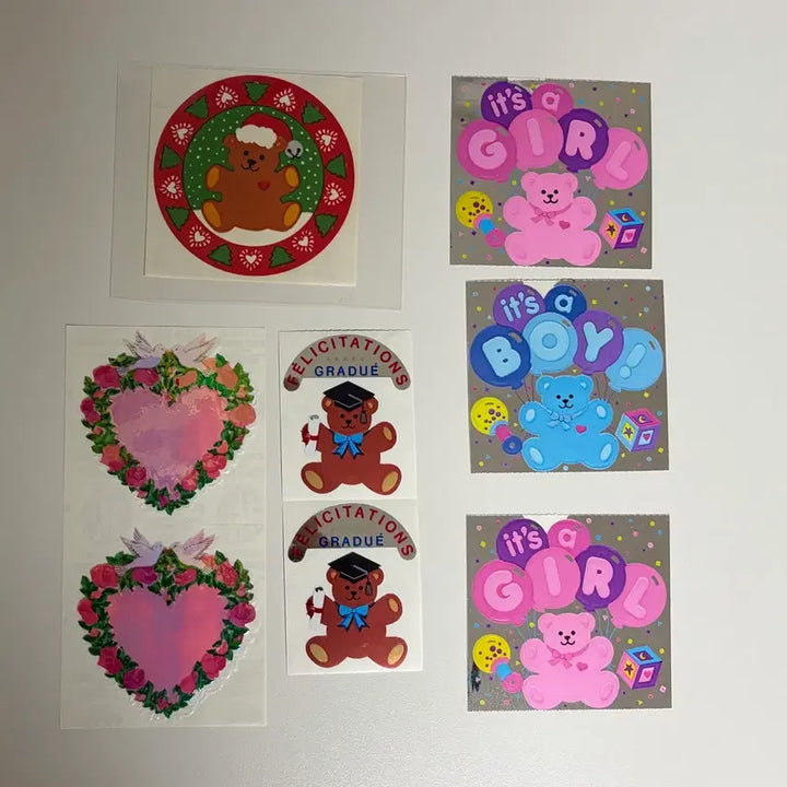 [BUNJANG] Sandy Lion Classic Teddy Bear Sticker Set / 샌디라이온 테디베어 테디 고전 스티커 문구