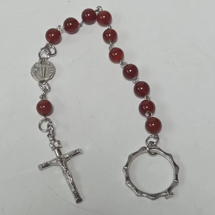 [BUNJANG] Catholic 200th Anniversary Rosary Cross Metal Stone / 천주교 200주년 묵주 십자가  금속 돌 재질 가톨릭
