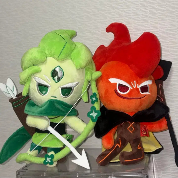 [BUNJANG] Cookie Run Kingdom Wind Archer Cookie &amp; Fire Spirit Cookie Plush Bundle Set / 일괄) 쿠키런 킹덤 바람궁수 쿠키 불꽃정령 쿠키 인형
