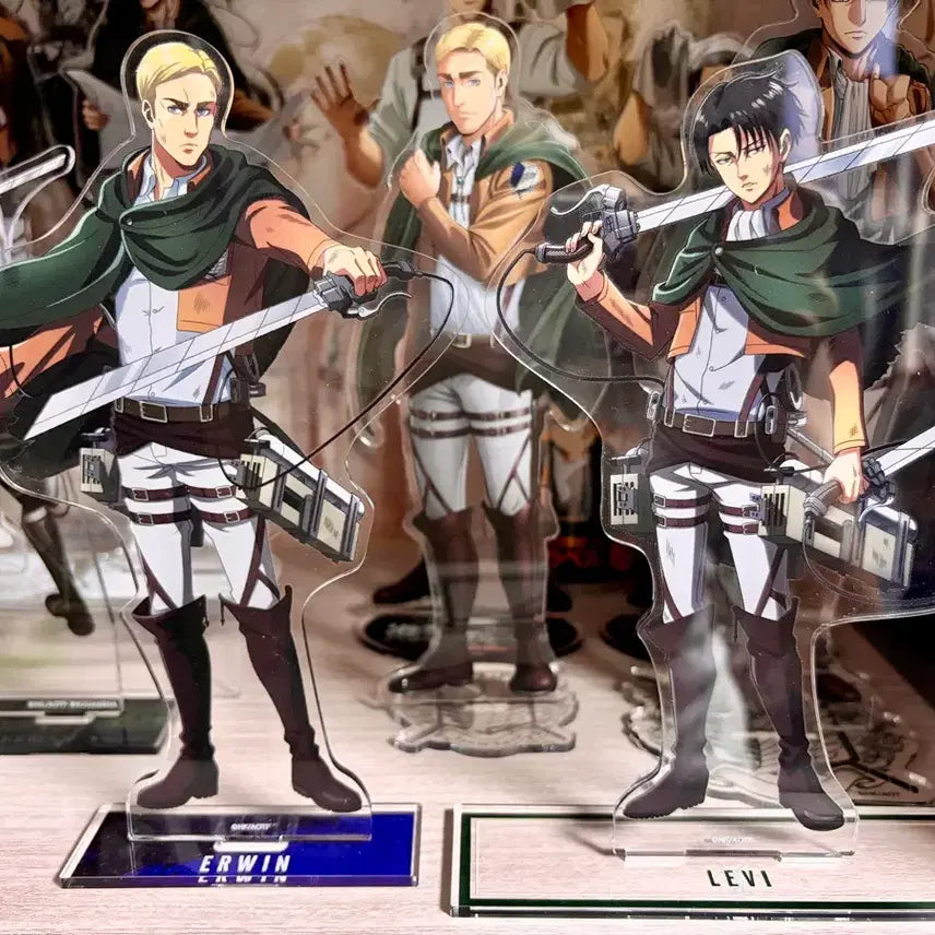 [BUNJANG] Attack on Titan Elvin &amp; Levi Tower Records Edition Acrylic Standee / 진격의 거인 아크릴 스탠드(엘빈, 리바이) 타워레코드 에디션