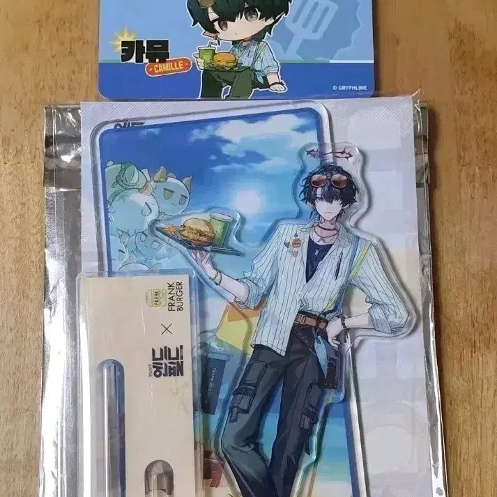 [BUNJANG] Arknights: Endfield Frank Burger Collab Camus Acrylic Stand + Photocard Bundle Set (Redeem Code Included) / 명일방주엔드필드 프랭크버거 콜라보 카뮤 아크릴스탠드+포토카드 리딤코드 일괄