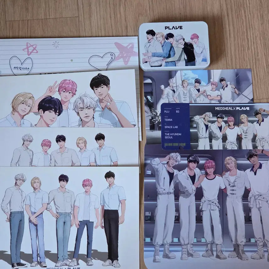 [BUNJANG] PLLIWE Mediheal Paper Goods &amp; Tin Case Bundle Set / [일괄] 플레이브 메디힐 지류 및 틴케이스 굿즈