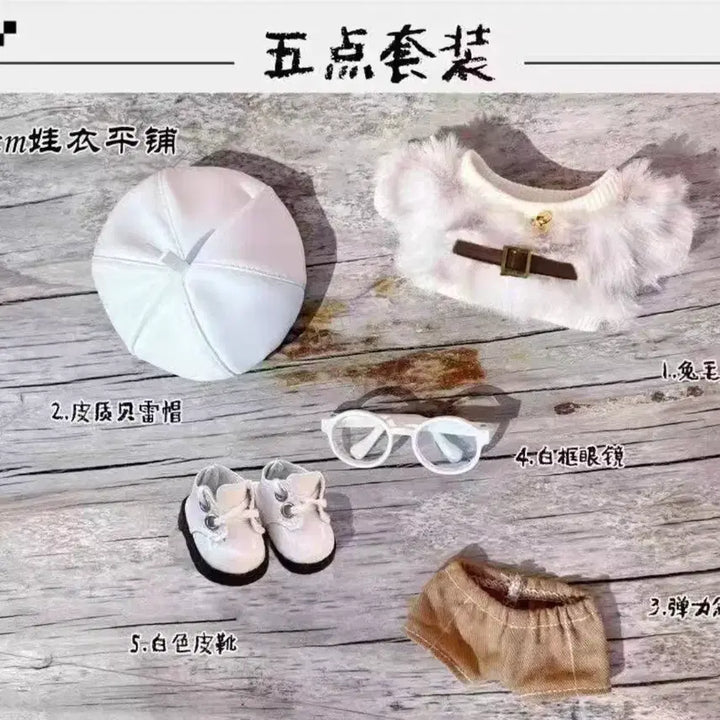 [BUNJANG] 10cm Doll Clothes Leopard Set (White) / 10cm 인형옷 레오파드 세트(화이트) 10깅