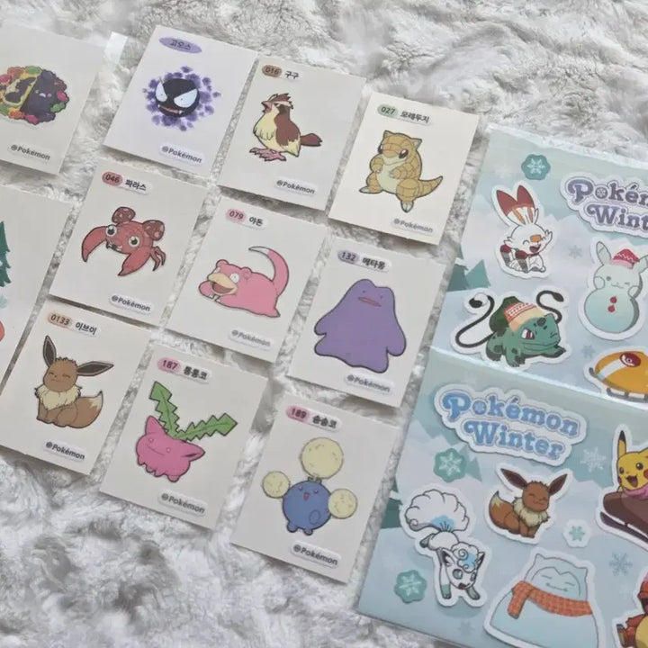 [BUNJANG] Pokemon Mini Stickers (+ Glow-in-the-dark) Bundle Set / 포켓몬 띠부씰 스티커 (+야광)
