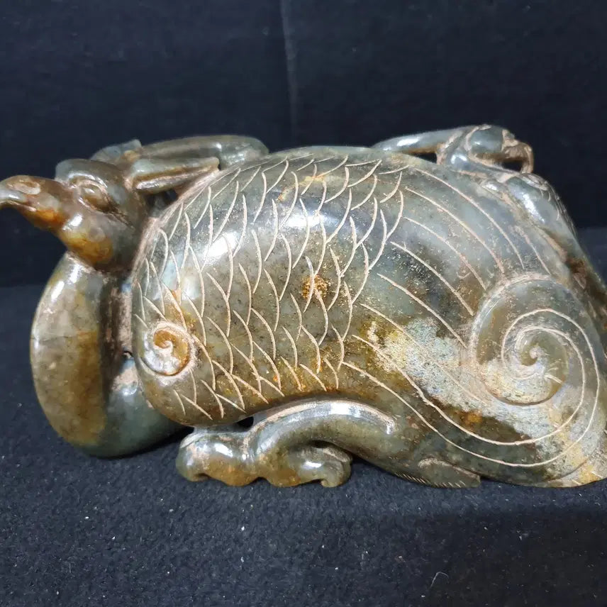 [BUNJANG] Suwon Manmul Excavated Huatian Jade Eagle Statue / (수원만물)출토 화전옥 독수리상