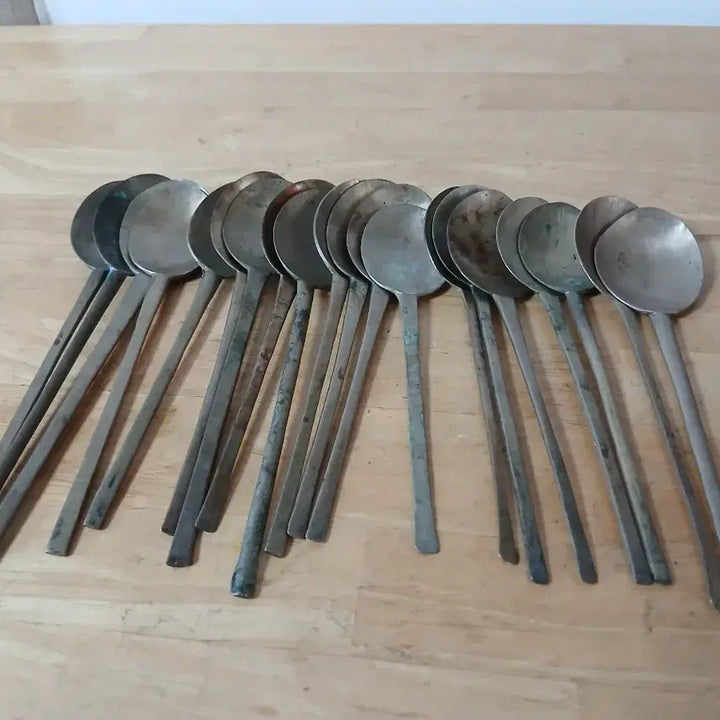 [BUNJANG] Antique Brass Spoon Set (20 pcs) / 놋 숟가락