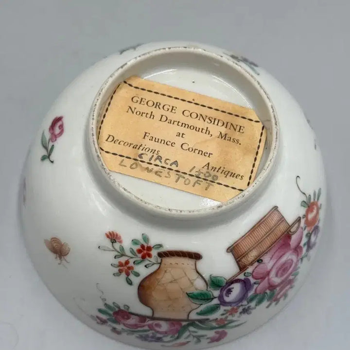[BUNJANG] 18th Century Qianlong Period Chinese Export Porcelain Lowestoft Rose Medallion Small Bowl / [진품] 18세기 청대 건륭시기 광채 Lowestoft 주문 수출자기 화문 소완 중국도자기 골동품