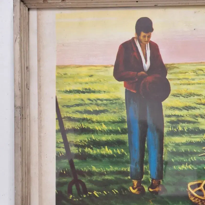 [BUNJANG] Vintage Barber Shop Painting Framed / 근대사 수집 옛날 민속품 빈티지 이발소 그림 액자
