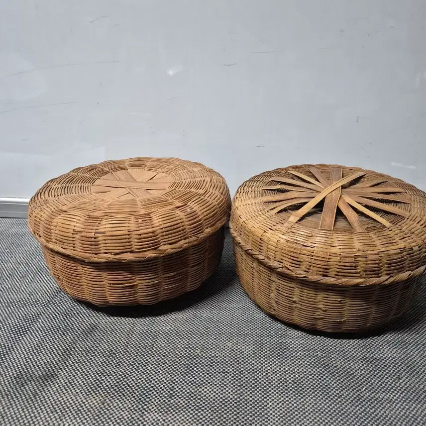 [BUNJANG] Vintage Baby Rice Basket Bundle Set (2 Items) / 옛날애기밥소쿠리2점일괄(민속골동품)