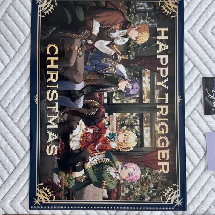 [BUNJANG] Nijisanji Fushimi Gaku Happy Trigger Christmas Clear File Set + POB + Can Badge / 니지산지 해피트리거 크리스마스 클리어파일 세트+특전+캔뱃지