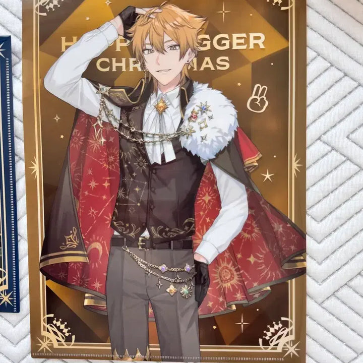 [BUNJANG] Nijisanji Fushimi Gaku Happy Trigger Christmas Clear File Set + POB + Can Badge / 니지산지 해피트리거 크리스마스 클리어파일 세트+특전+캔뱃지