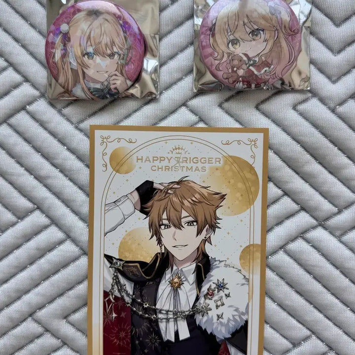 [BUNJANG] Nijisanji Fushimi Gaku Happy Trigger Christmas Clear File Set + POB + Can Badge / 니지산지 해피트리거 크리스마스 클리어파일 세트+특전+캔뱃지