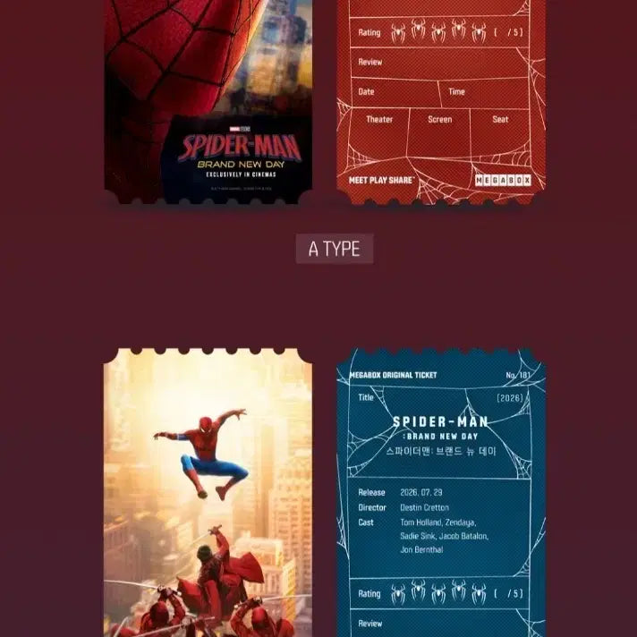 [BUNJANG] Spider-Man: No Way Home Bundle Set Original Ticket / (미개봉)스파이더맨 브랜드 뉴 데이 오리지널 티켓 판매합니다