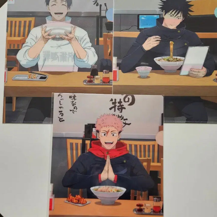 [BUNJANG] Jujutsu Kaisen x Dotonbori Kamukura Collaboration A4 Clear File Set / 새상품)주술회전 도톤보리 라멘 카무쿠라 콜라보 A4 클리어파일 4종 일괄