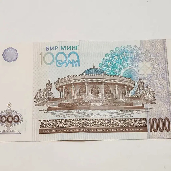 [BUNJANG] Uzbekistan 1000 Som Banknote (2001) / 외국지폐, 우즈베키스탄 1000 숨 2001년