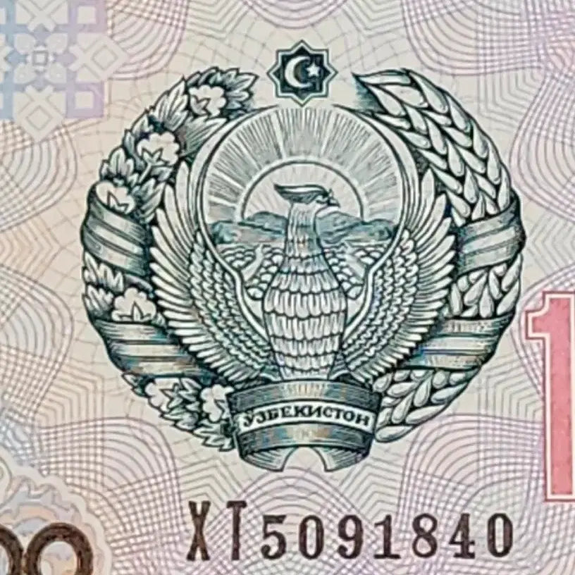 [BUNJANG] Uzbekistan 1000 Som Banknote (2001) / 외국지폐, 우즈베키스탄 1000 숨 2001년