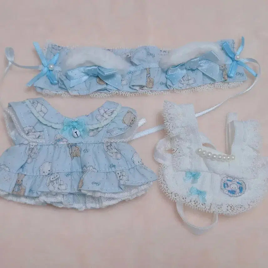 [BUNJANG] 10cm Doll Clothes Sweet Dream Blue/Pink Bundle Set / 10cm 솜인형옷 스위트드림 블루+핑크 일괄