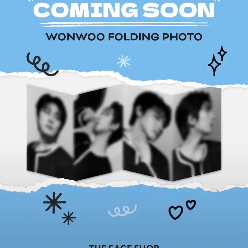 [BUNJANG] Seventeen Wonwoo The Face Shop Folding Photo Sealed / 세븐틴 전원우 더페이스샵 폴딩포토 미개봉