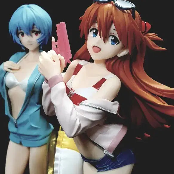 [BUNJANG] Evangelion Beach Queens Asuka &amp; Rei Swimsuit L-Size Figure (Opened) / 에반게리온,비치퀸즈,아스카,레이,수영복,개봉,정품,L사이즈