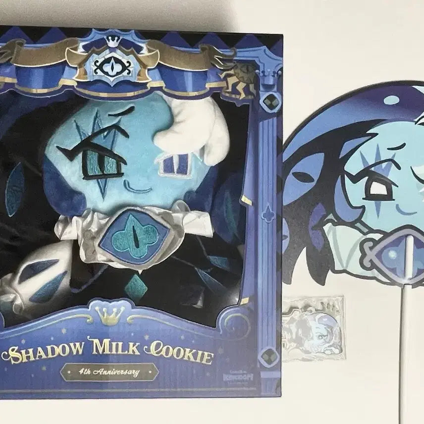 [BUNJANG] Cookie Run Kingdom Shadow Milk Plush Keychain Fan / 급처)쿠키런킹덤 쉐도우밀크 인형 키링 부채 팝니다