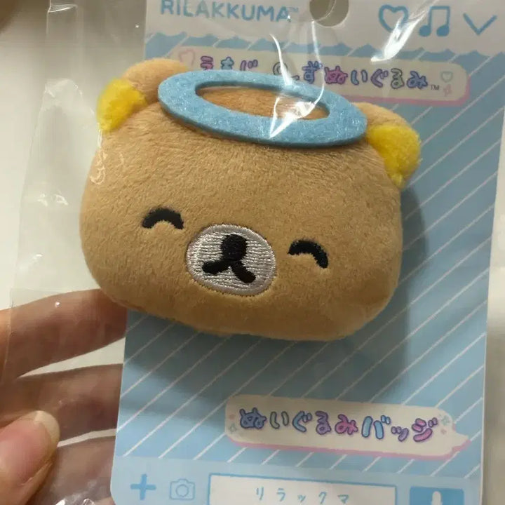 [BUNJANG] San-X Rilakkuma Angel Emoji Badge (Sealed) / 산엑스 리락쿠마 천사 이모지 뱃지 미개봉 새상품