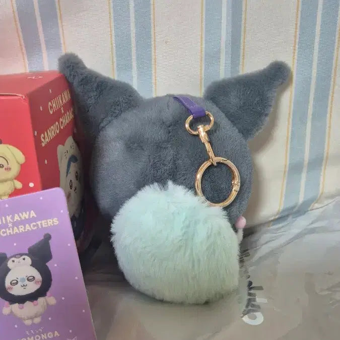 [BUNJANG] Chiikawa x Sanrio Collaboration Momonga &amp; Kuromi Plush Toy / 치이카와 산리오콜라보 모몬가 쿠로미 새상품