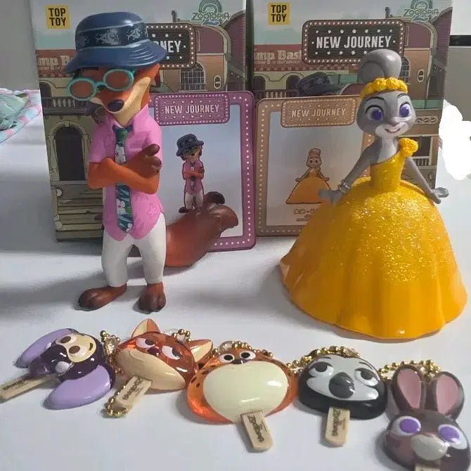 [BUNJANG] Zootopia Judy Hopps &amp; Nick Wilde Figure + Ice Cream Candy Gacha Bundle Set / 주말할인)주토피아 뉴저니 피규어+아이스캔디 가챠 일괄