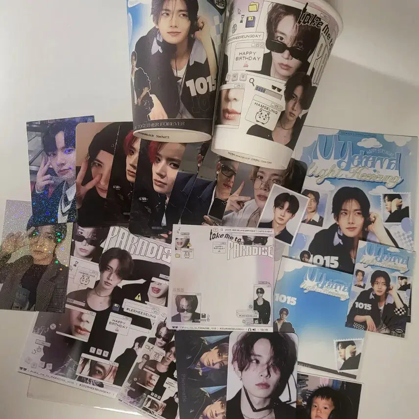 [BUNJANG] Enhypen Heeseung Birthday Cafe Goods Photocard Memo Pad Postcard / 에반 희승 생일카페 생카 굿즈 특전 컵홀더 포카 메모지 증사 엽서