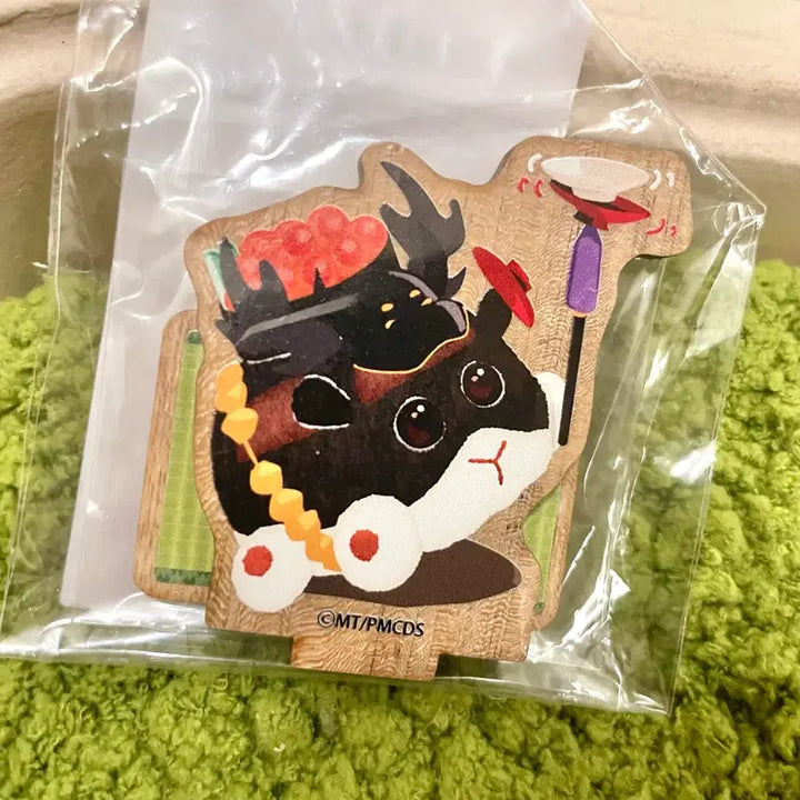 [BUNJANG] Molluca Salmon Roe Sushi Mini Figure with Wood Stand / (새상품) 뿌이뿌이 모루카 연어알 초밥 모루카 나무 스탠드 피규어