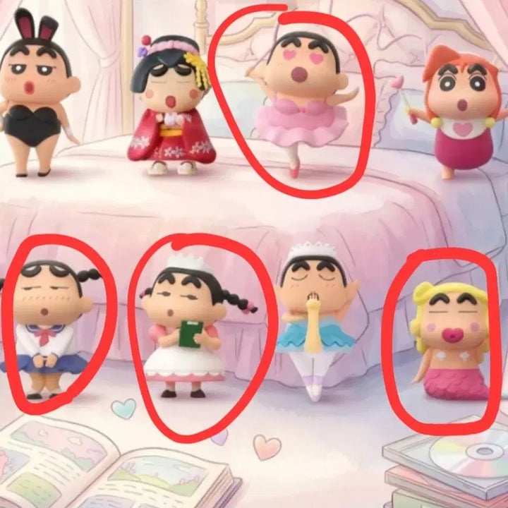 [BUNJANG] Jandoon Crayon Shin-chan Costume Series Figures - 5 Types (Gymnastics, School Uniform, Mermaid, Bunny Girl, Maid) / Jandoon 짱구 소녀변신소녀 코스튬 시리즈 피규어 4종 체조 교복 인어 메이드