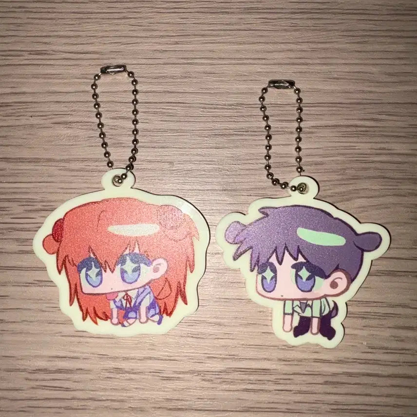 [BUNJANG] Evangelion Asuka Shinji Film Sticker Keyring Set / 에반게리온 비공굿 키링 아스카 신지