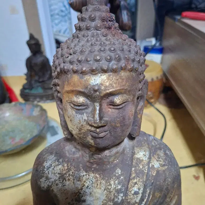 [BUNJANG] Large Iron Seated Buddha Statue / 다래여불 좌불상 철불