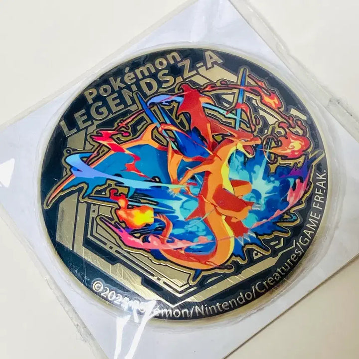 [BUNJANG] Pokemon Center Japan Lucky Draw Megazard Gold Foil Can Badge &amp; Den Labe Coin / 포켓몬스터 레전드 ZA 일본 구입특전 메가리자몽 메가리자돈 금박캔뱃지 포켓몬센터 가챠 코인 동전 드닐레이브