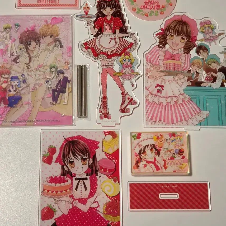 [BUNJANG] Yumeiro Patissiere Ichigo Strawberry Acrylic Stand Block Starter Set / 꿈빛파티시엘 이치고 딸기 아크릴 스탠드 블록 스타터세트 일본 팝업 리본 원화 프로페셔널 꿈파
